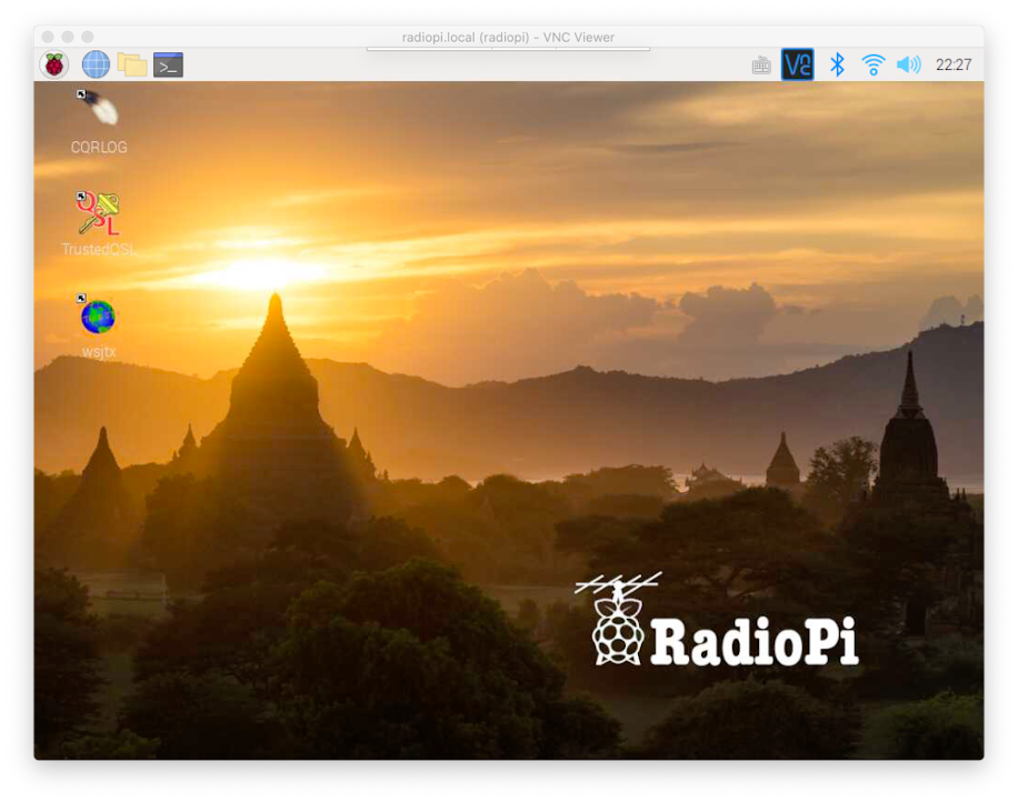 Log in to the RadioPi desktop for the first time